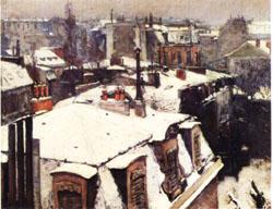 Gustave Caillebotte Rooftops in the Snow France oil painting art